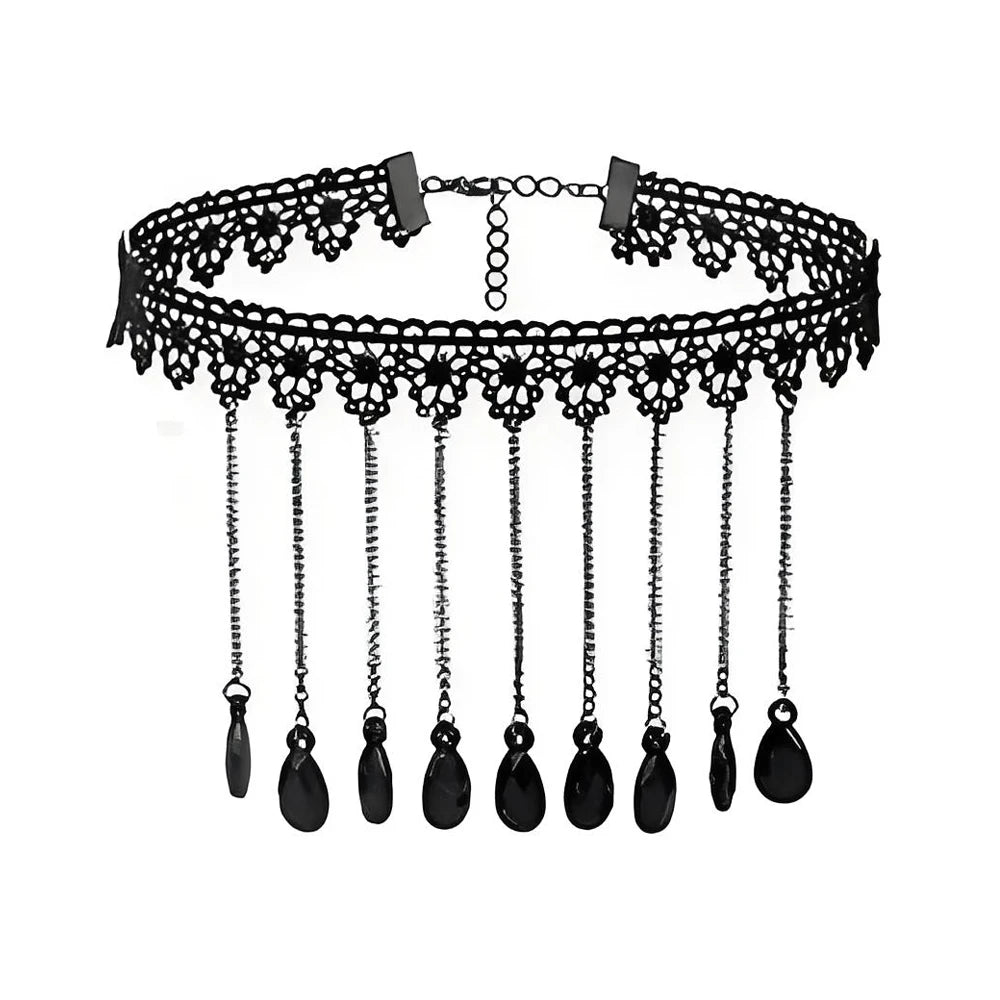 Neo-Gothic Punk Black Sexy Lace Chokers Necklace For Women Fashion Retro Clavicle Chain Halloween Collar Choker Steampunk Gifts