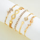 5Pcs Trendy Gold Color Bracelet Set For Women Tulip Butterfly Heart Infinity Charm Tennis Chain Bangle Female Party Jewelry