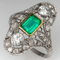 2025 New Luxury High End Party Women's Ring Bright Green Oval Crystal Noble  Retro Style Accessories Gorgeous Gift