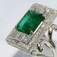 2025 New Luxury High End Party Women's Ring Bright Green Oval Crystal Noble  Retro Style Accessories Gorgeous Gift