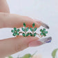 925 Silver Needle Green Flower Earrings For Women Korean Fashion Jewelry 2025 Trending Luxury Zircon Leaf Women's Stud Earrings