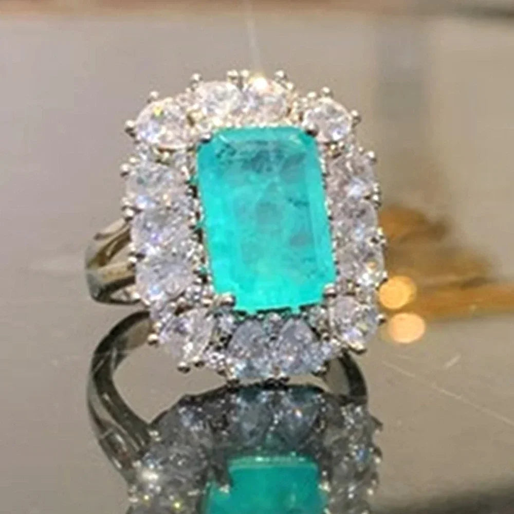 Gorgeous Sparkling Crystal Zircon Design Ring for Women, Exquisite and High-end Accessories  Women's Temperament Jewelry