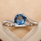 2025 New Fashion Sea Blue Cubic Zirconia Women's Wedding Ring Luxury Engagement Party Elegant   Brilliant Jewelry
