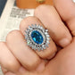 2025 New Fashion Sea Blue Cubic Zirconia Women's Wedding Ring Luxury Engagement Party Elegant   Brilliant Jewelry