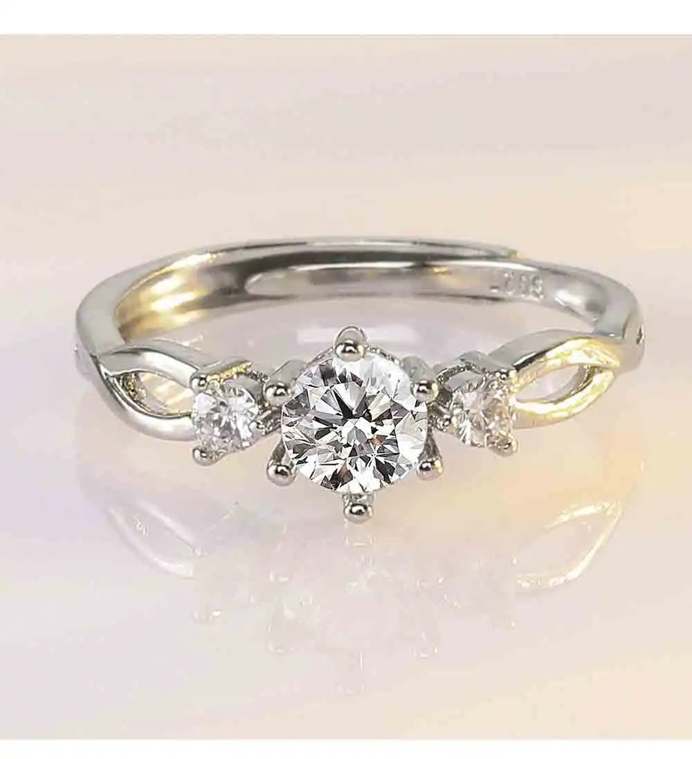 European American Fashion New Vintage Hollow Out Zircon Rings Hip Hop Party Opening Adjustable Ring for Women Gift