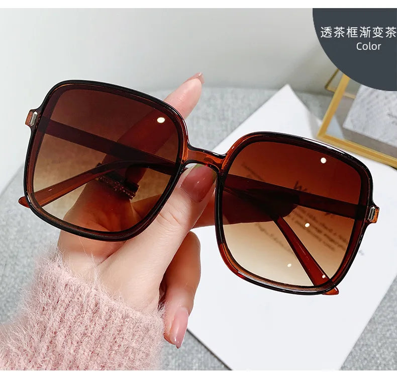 New Oversized Rectangle Sunglasses Women's Fashion Square Sun Glasses Men's Classic Vintage Eyewear UV400 Oculos De Sol