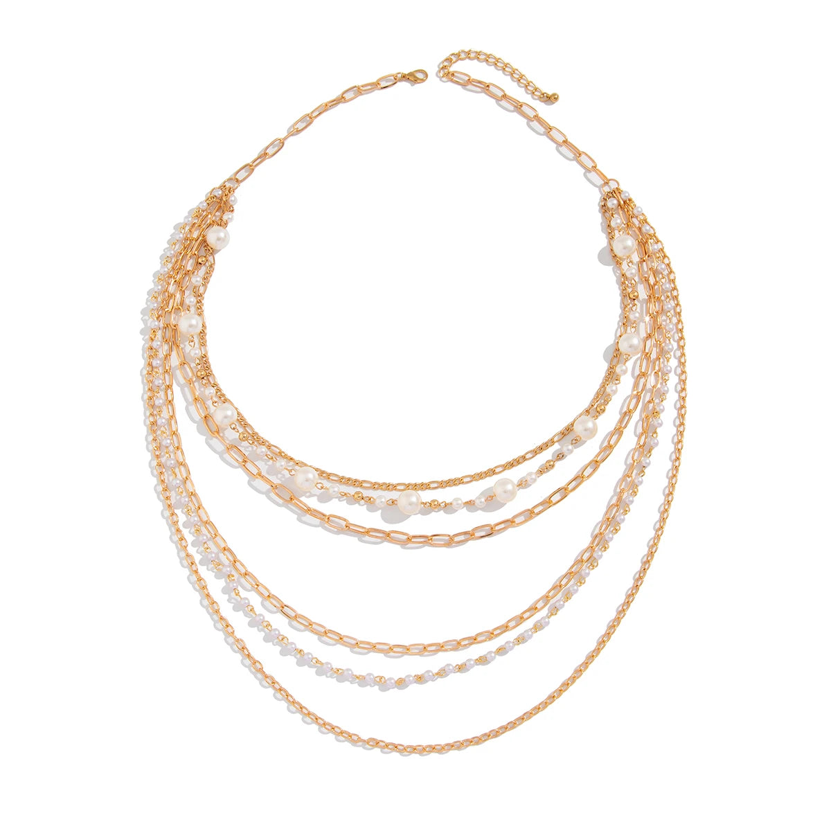 PuRui Trendy A multi-layered Slender Imitation Pearl Round Necklace For Women Temperament Banquet Aesthetic Jewelry Accessories