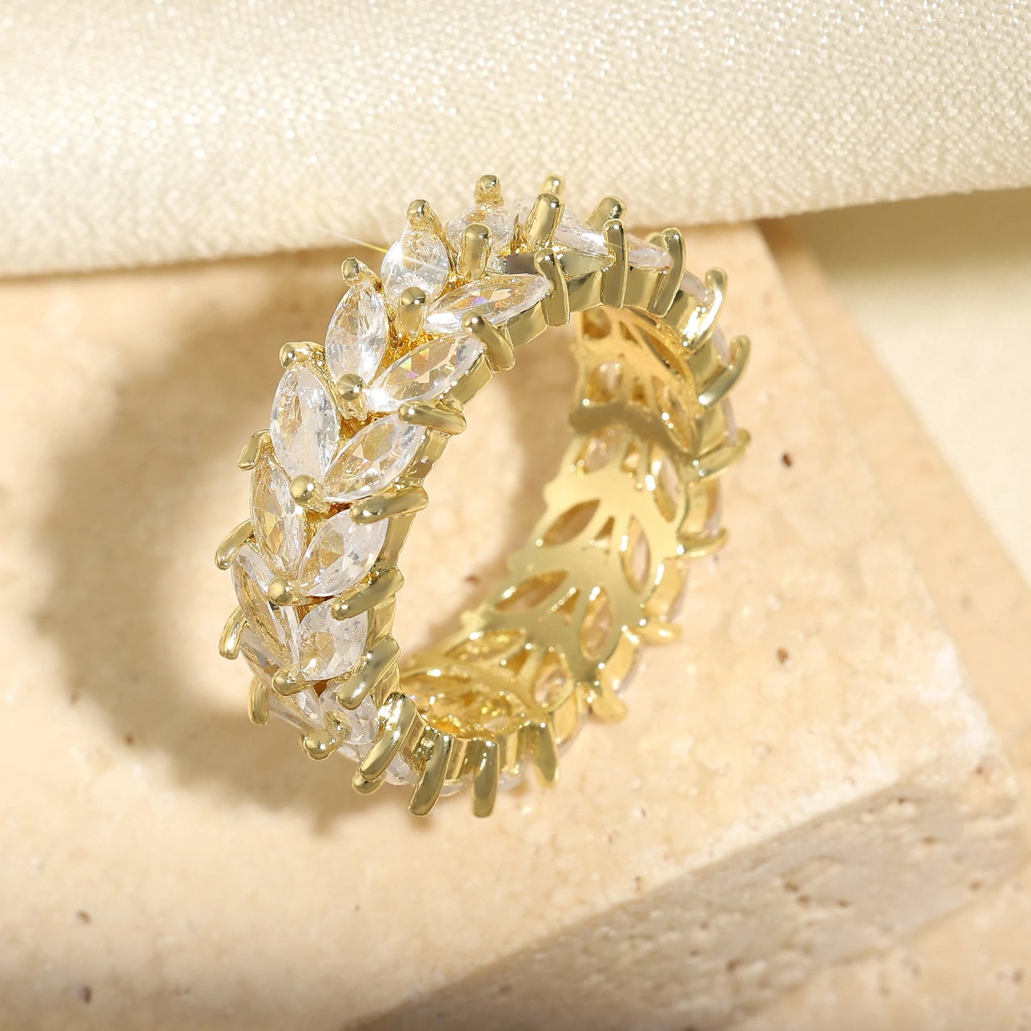 Classic Baguette Cubic Zirconia Engagement Rings for Women Luxury 18K Gold Color Plated Wedding Party Jewelry