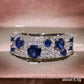 2025 New Blue Cube Zircon Ring Fashionable and Elegant High End Women's Bridal Wedding Luxury Personalized Jewelry Accessories