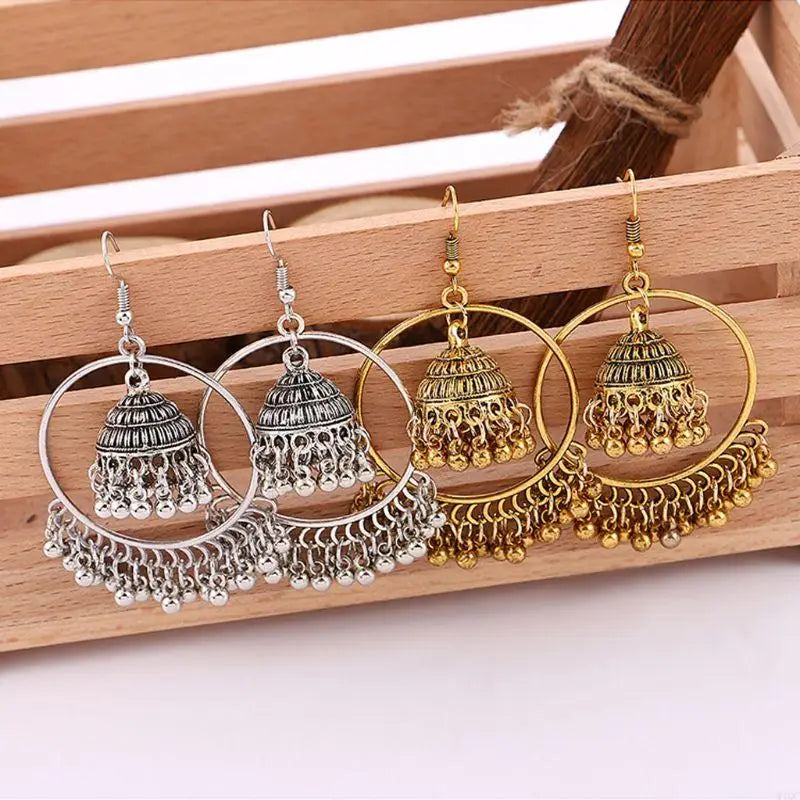 2025 New Retro Tassel Drop Earrings Jhumka Indian Ethnic Dangling Earrings for Women