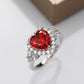 2025 New Elegant Red Corundum Ring with Extra Large Zircon Fashion Party Jewelry Flower Dove Egg Shining First