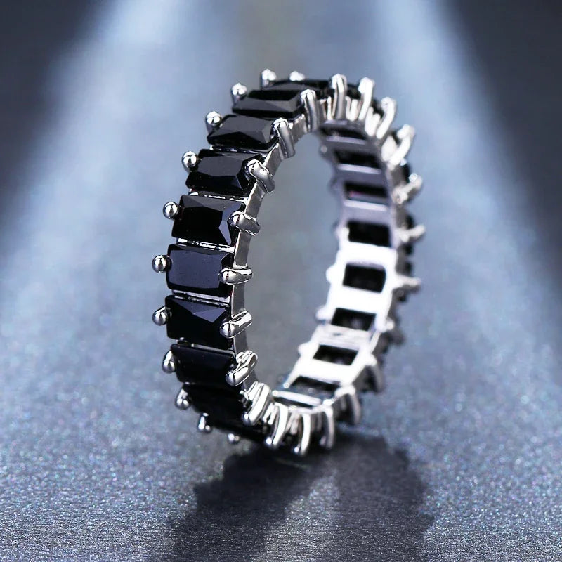 Fashion Luxury Multicolor Charm Zircon Wedding Rings for Women Round Square Stone Party Ring Jewelry