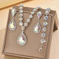 Minimalist Water drops Jewelry Set for Women Crystal Necklace Bracelet Earrings Set Gift Banquet Wedding Anniversary Accessories
