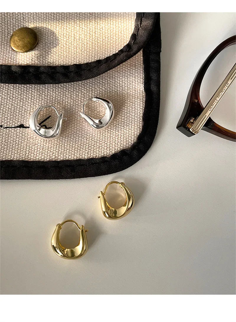 925 Sterling Silver Earrings for Women Ear Hoop Versatile Sweet Girl Fashion Jewery New Year Gifts Accessories