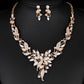 Zenat Luxury Crystal Necklace Earrings Set