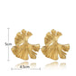 Fashion Geometric Gold Color Ginkgo Biloba Leaf Shape Drop Earring Creative Personality Earring Jewelry