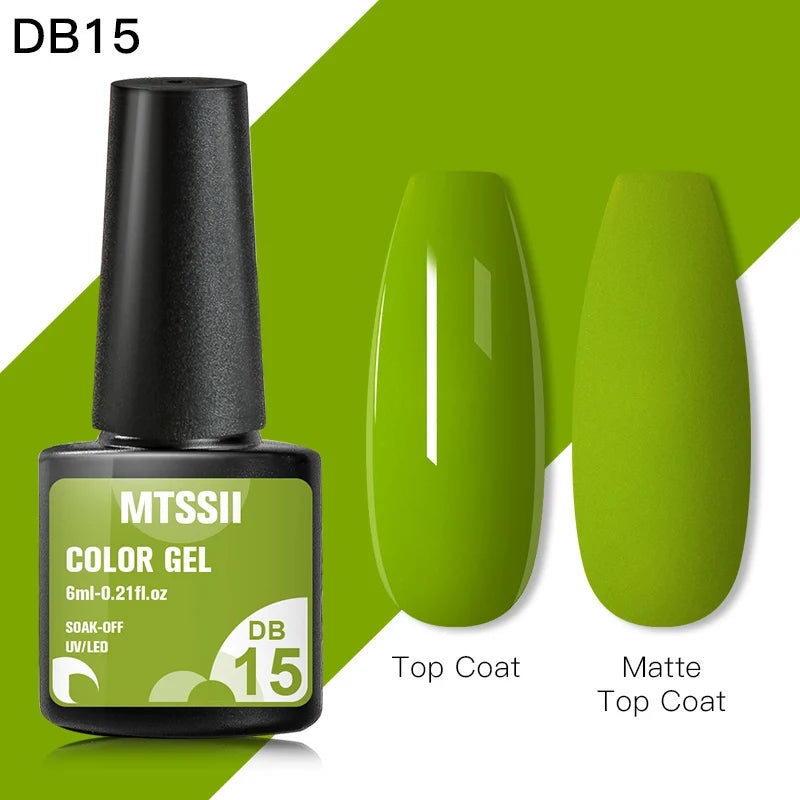 Mtssii 6ML Reflective Gel Nail Polish Shiny 14 Colors Semi-permanent UV Gel varnish Hybrid Nail Polish for Nail Art Manicure
