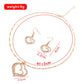 3 Pcs Set Heart Shaped Jewelry Set Of Earrings Pendant Necklace For Women Exquisite Fashion Rhinestone Double Heart Jewelry Set