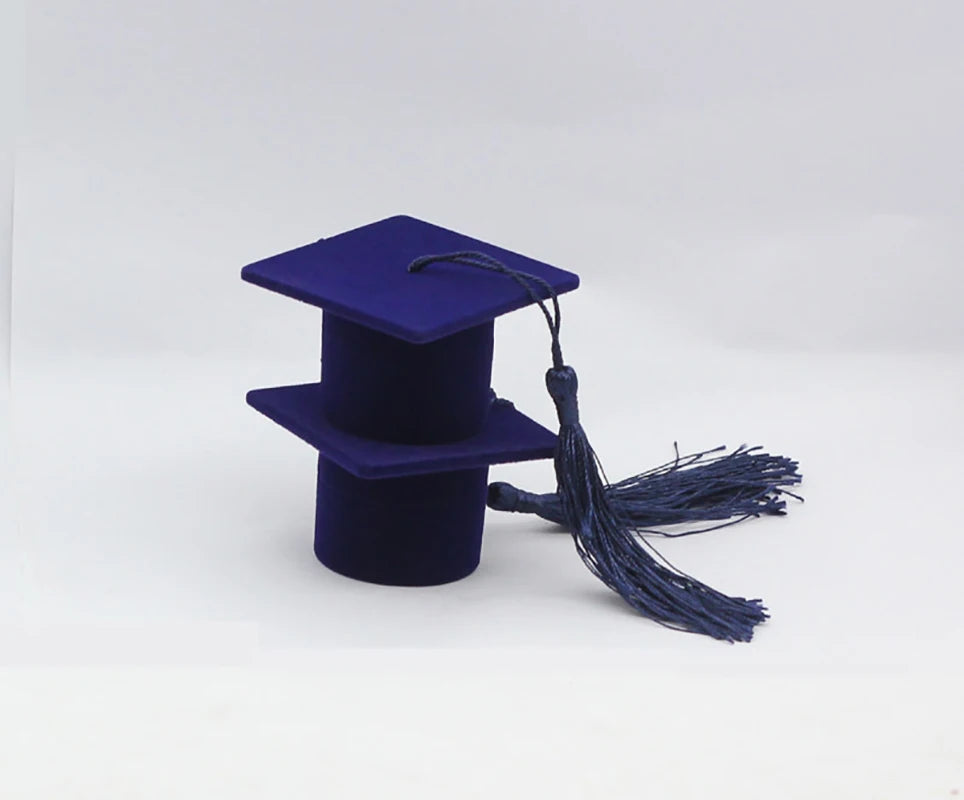 Graduation Bachelor Cap Doctor Hat Ring/Earrings Box