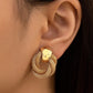Vintage Metallic Twisted weaving Round Circle Dangle Earrings 2025 New Fashion Wedding Party Drop Earrings for Woman Jewelry