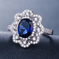 2025 Luxury Prong Setting-Rings For Women With Deep Blue Zircon Stone Anniversary Gift   Wife Micro Paved Middle