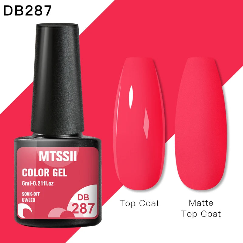 Mtssii 6ML Reflective Gel Nail Polish Shiny 14 Colors Semi-permanent UV Gel varnish Hybrid Nail Polish for Nail Art Manicure