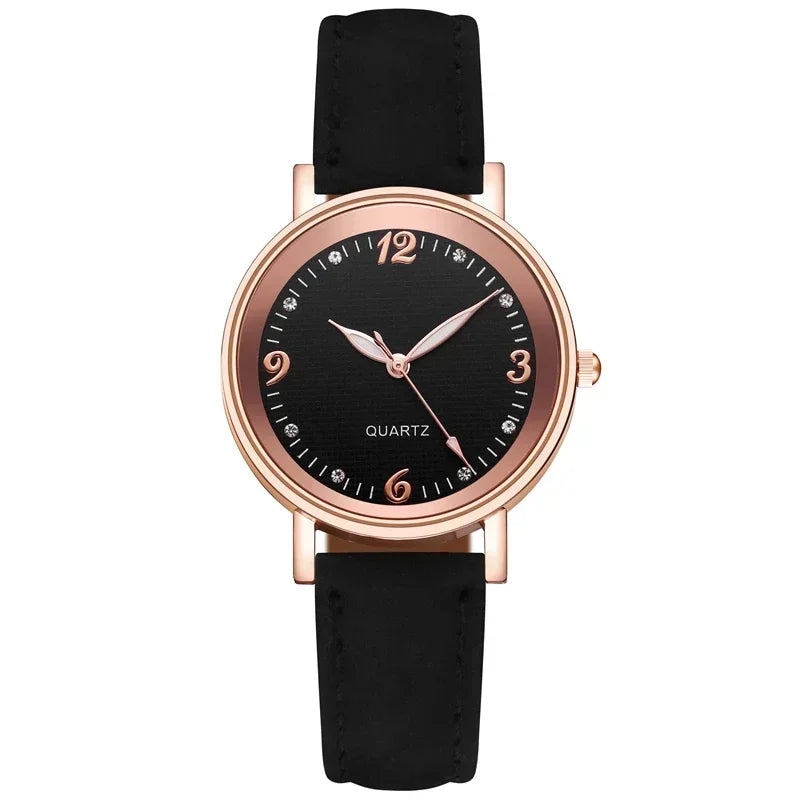 Light Luxury Luminous Quartz Wristwatches for Women Elegant Leather Band Analog Quartz Watches Casual Versatile Watches 스켈레톤 시계