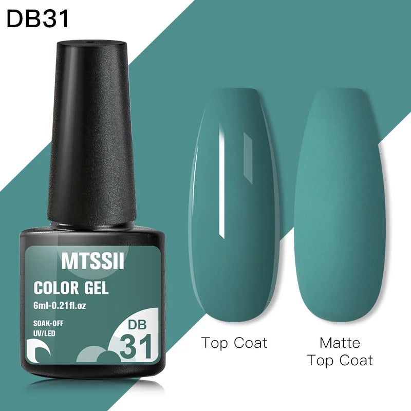 Mtssii 6ML Reflective Gel Nail Polish Shiny 14 Colors Semi-permanent UV Gel varnish Hybrid Nail Polish for Nail Art Manicure
