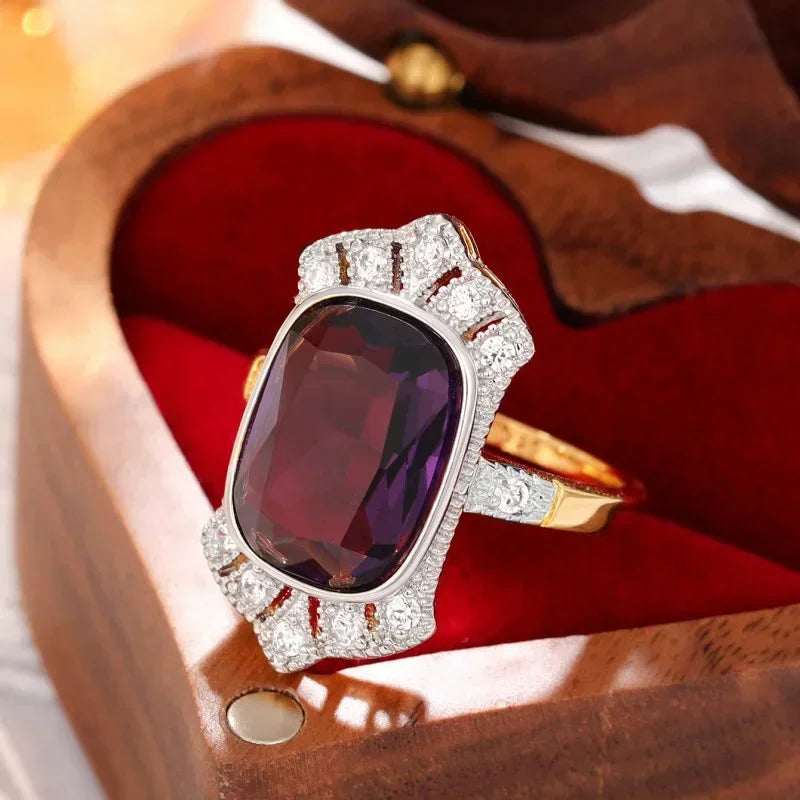 Gorgeous Sparkling Crystal Zircon Design Ring for Women, Exquisite and High-end Accessories  Women's Temperament Jewelry