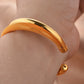 African Gold Color Shiny Bangles for Women Girls Dubai Circle Bracelet Jewelry Ethiopian Bride Wedding