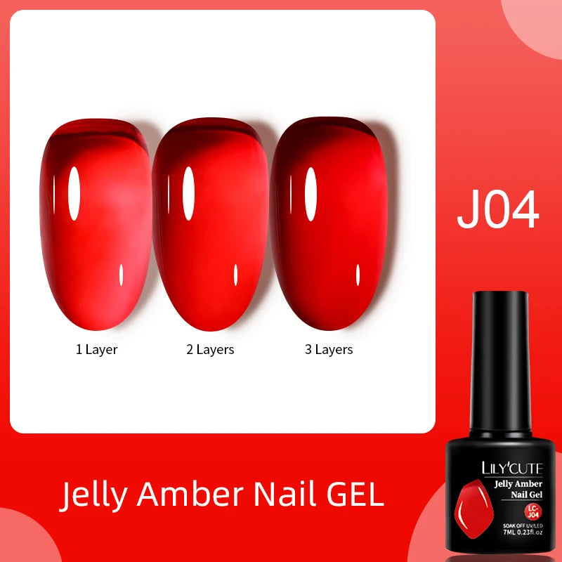 LILYCUTE Ancora Red Autumn Winter Gel Nail Polish Semi Permanent Soak Off UV LED Gel Varnish Manicure Nail Supplies