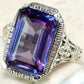 2025 New Purple Cubic Zirconia Ring with Sparkling Square Crystal, High End Women's Personalized Fashion Cocktail Party Jewelry
