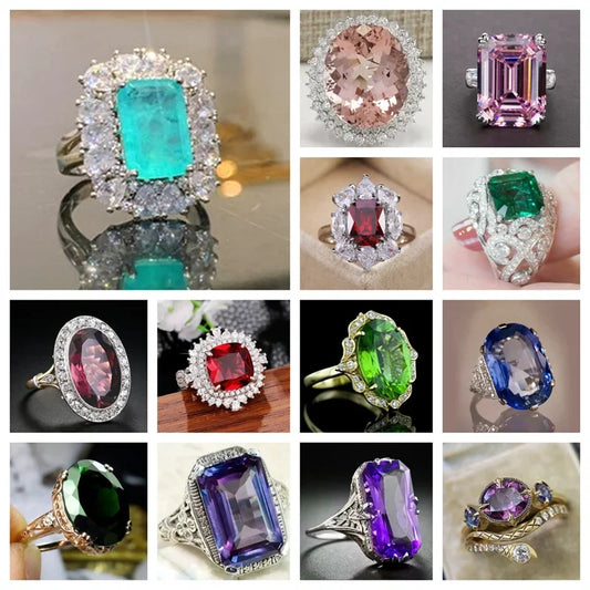 Gorgeous Sparkling Crystal Zircon Design Ring for Women, Exquisite and High-end Accessories  Women's Temperament Jewelry