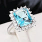 Gorgeous Sparkling Crystal Zircon Design Ring for Women, Exquisite and High-end Accessories  Women's Temperament Jewelry