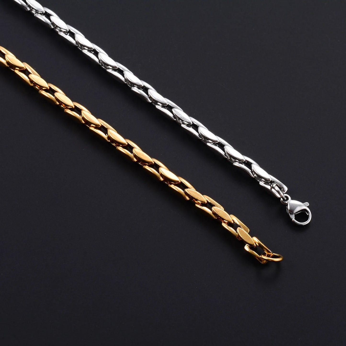 4.2mm Stainless Steel Bracelet Link Chain for Women Men Punk Rock Boy Chunky Metal Jewelry Wristband Anklets Ankle Hand Chain