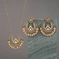 Luxury Retro Indian Jewelry Set Earring/Necklace Bijoux Wedding Jewelry Hangers Ethnic Carved Jhumka Earrings