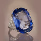 2025 Luxury Prong Setting-Rings For Women With Deep Blue Zircon Stone Anniversary Gift   Wife Micro Paved Middle