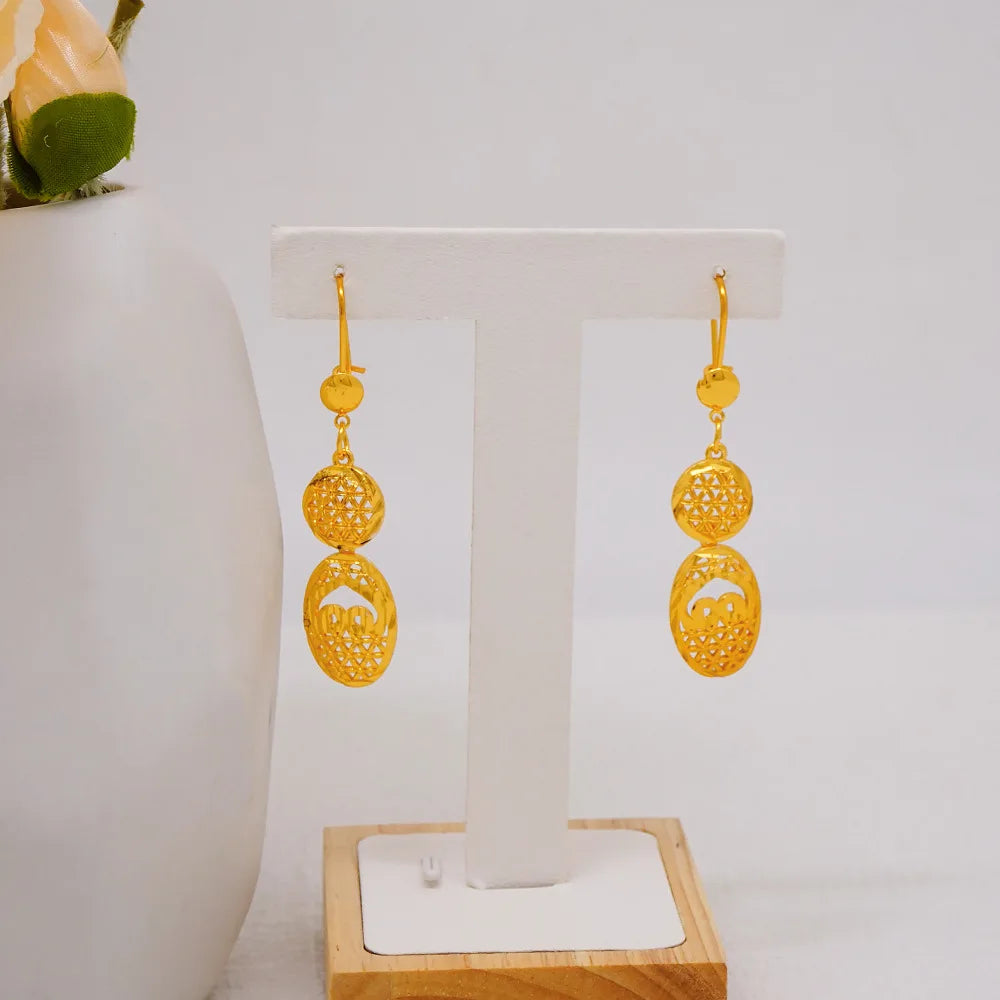 24K Pure Gold Set | Ginkgo leaf with pearls, leaf - shaped necklace, dainty earrings, romantic autumn charm