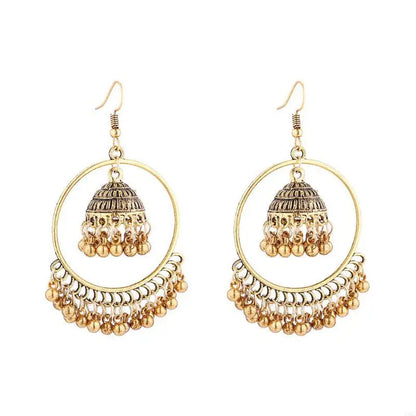 2025 New Retro Tassel Drop Earrings Jhumka Indian Ethnic Dangling Earrings for Women