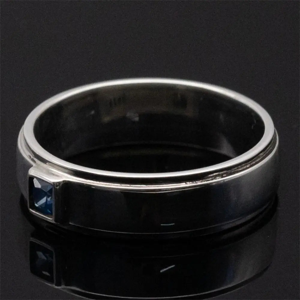 Custom Luxury Expensive High Quality Jewelry 925 Sterling Clear Black Blue Cubic Zircon Stone Silver Rings Men