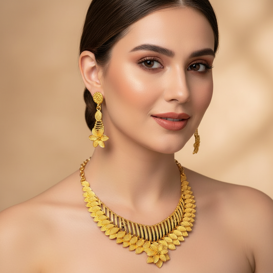Zenat Indian Style Jewelry Set For Women 24K Gold Color
