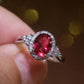 2025 New Elegant Red Corundum Ring with Extra Large Zircon Fashion Party Jewelry Flower Dove Egg Shining First