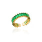 Mini Zircon Green Rings For Women Stainless Steel Gold Color Adjustable Finger Ring Engagement Wedding Christmas Jewelry Gift