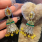New Indian Jhumka Jhumki National Personality Style Bell Colorful Cubic Zirconia Tassel Earrings Women Jewelry Bohemian Earrings