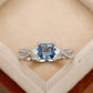 2025 New Fashion Sea Blue Cubic Zirconia Women's Wedding Ring Luxury Engagement Party Elegant   Brilliant Jewelry