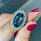 2025 New Fashion Sea Blue Cubic Zirconia Women's Wedding Ring Luxury Engagement Party Elegant   Brilliant Jewelry