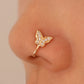Zenat Vintage Gold Dragon Butterfly Faux Nose Ring Jewelry