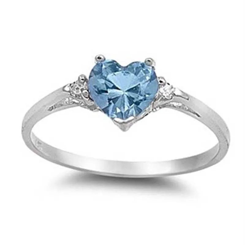 2025 New Fashion Sea Blue Cubic Zirconia Women's Wedding Ring Luxury Engagement Party Elegant   Brilliant Jewelry