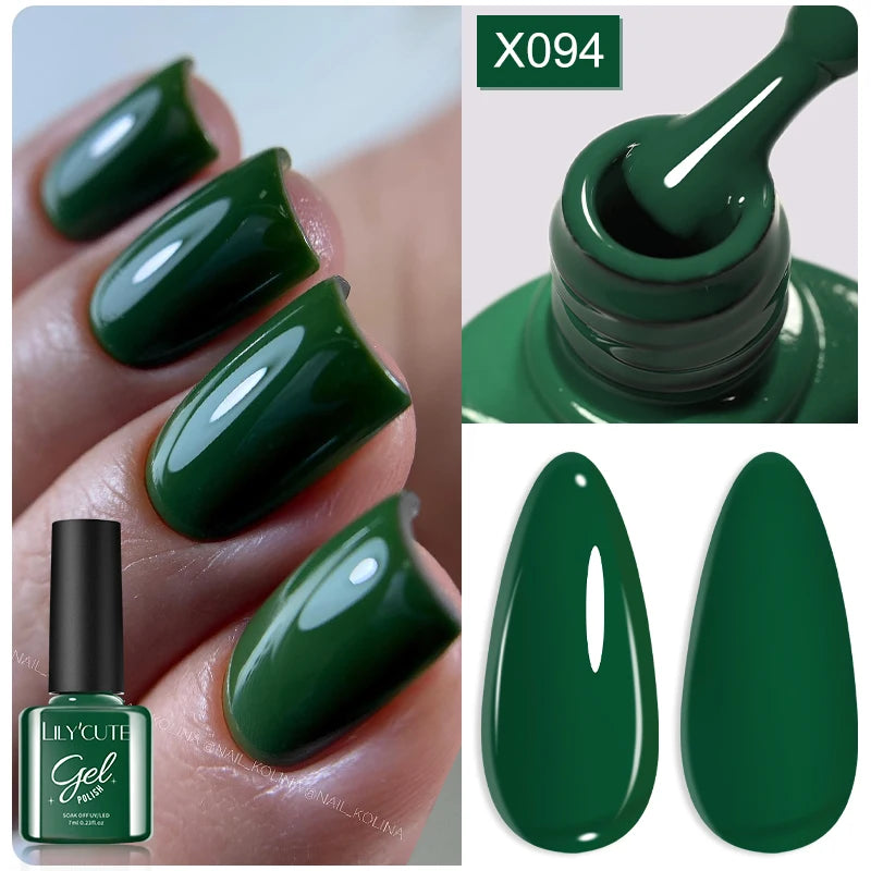 LILYCUTE Ancora Red Autumn Winter Gel Nail Polish Semi Permanent Soak Off UV LED Gel Varnish Manicure Nail Supplies