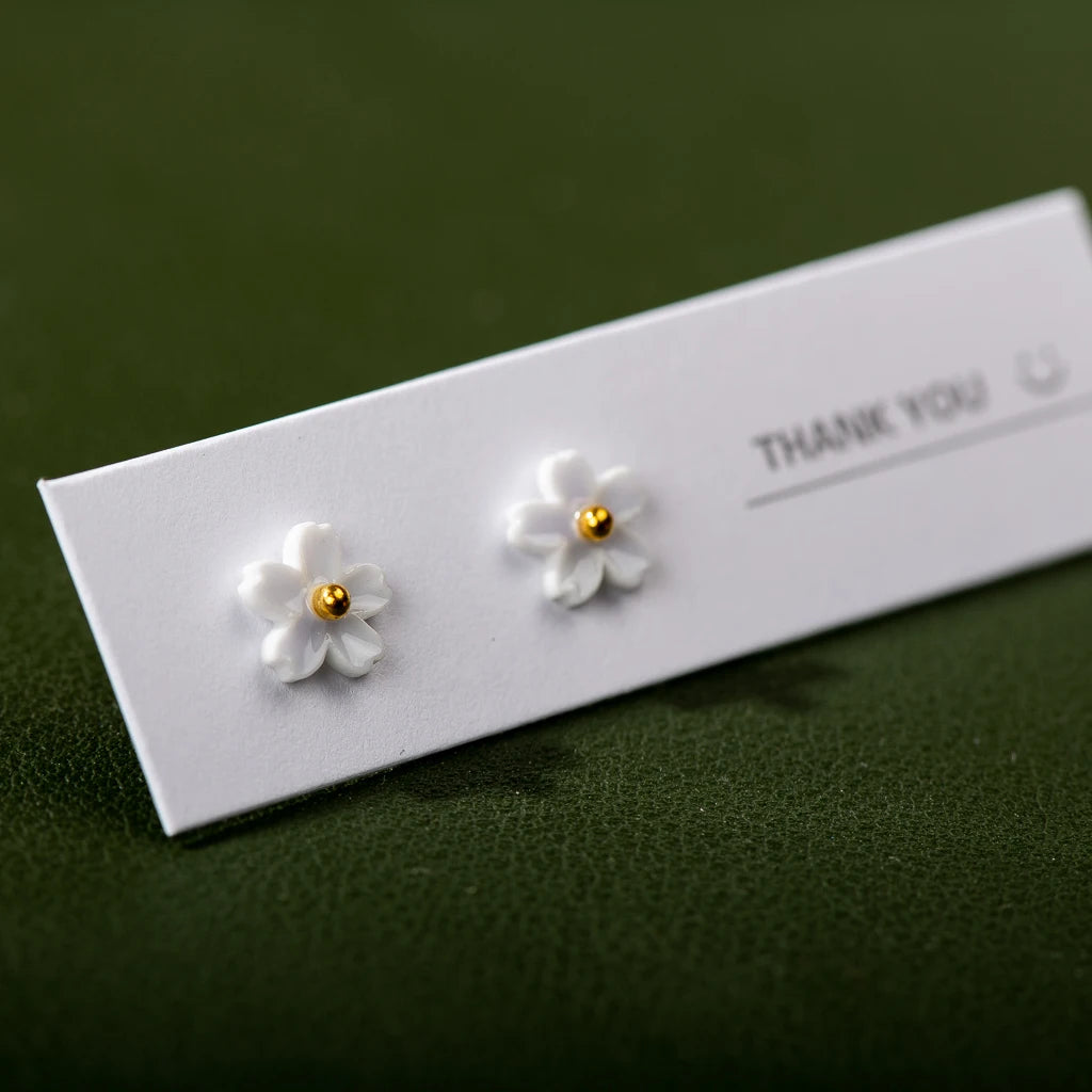 Handmade Multicolor Ceramic Flower Earrings With Stainless Steel Pin - Trendy And Eye-catching Jewelry Z638